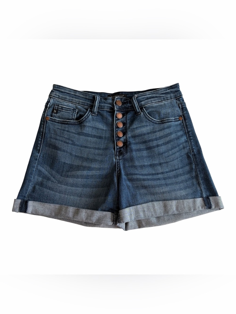 Judy Blue Denim Cuffed Shorts Size Large Button Fly Women’s Los Angeles